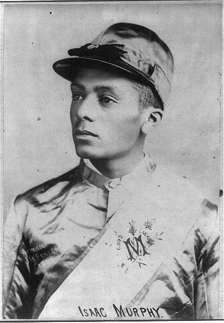 Isaac Murphy in jockey uniform in a historic head-and-shoulders photograph